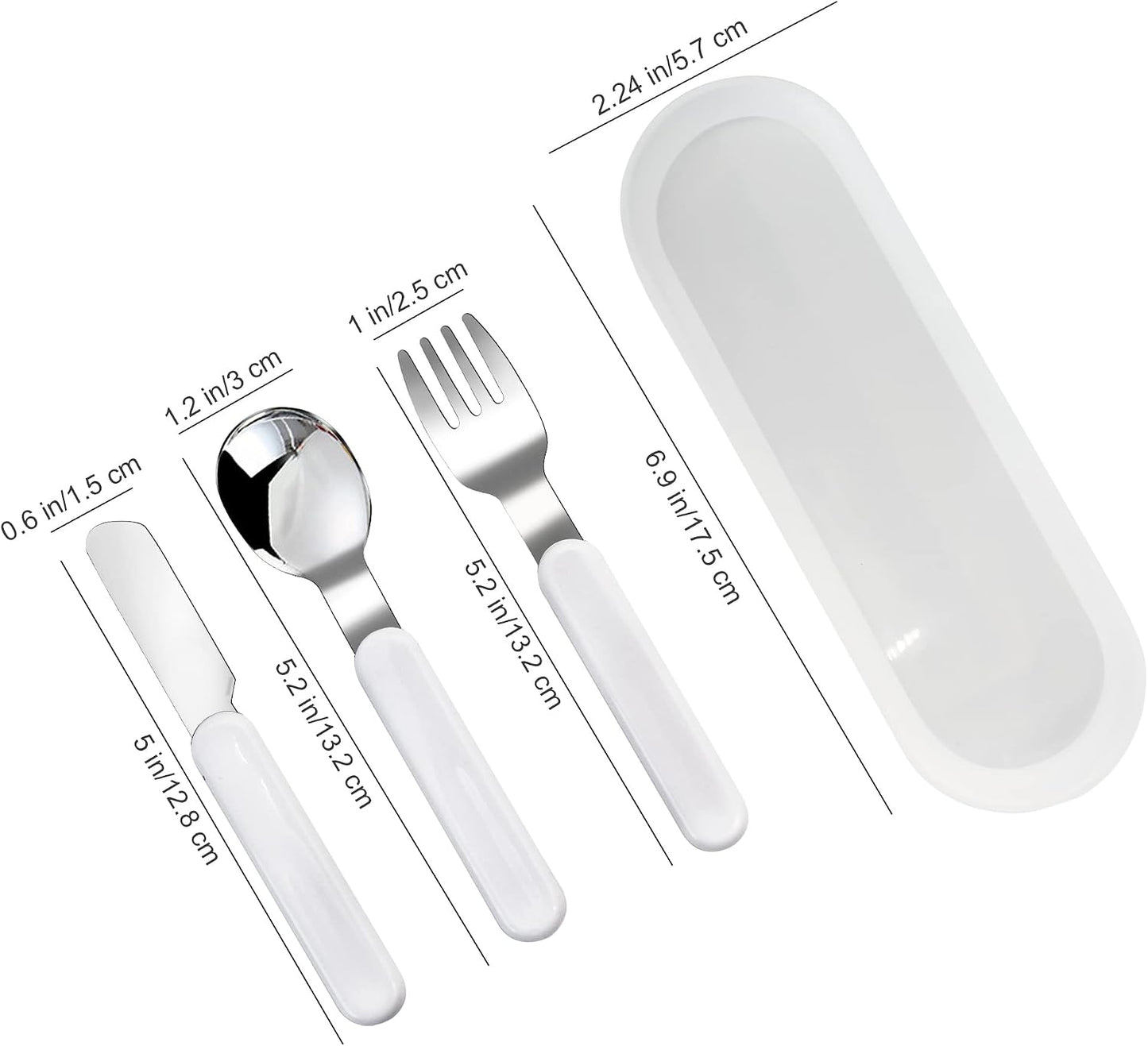 VANRA 2-Piece Children Fork And Spoon Set 18/10 Stainless Steel Child Flatware Set Kids Utensils Set with Case for Lunch Box