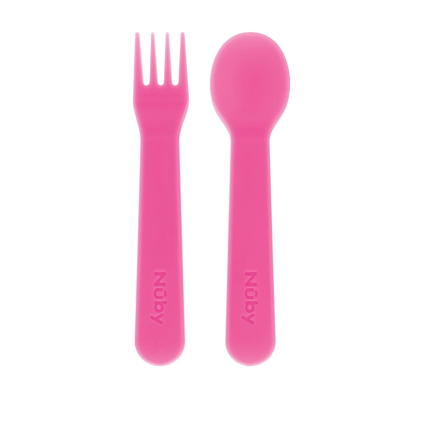 Nuby Toddler Utensils with Travel Case - Self-Feeding Fork & Spoon Set for Kids - Easy-to-Hold Training Utensils with Rounded Safe Edges for Independent Mealtime - Dinosaurs