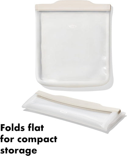 OXO Good Grips Silicone Reusable Bag - Stand-Up Cup (8 oz) - Oat