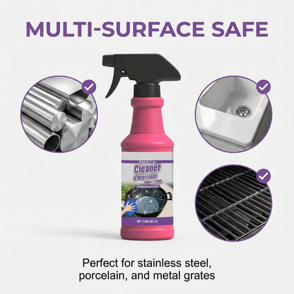 Heavy Duty Grill Degreaser Spray, 2026 Upgrade Heavy Duty Grill Grease Eraser Spray with Cloth Sponge Scrubber Set,Remove Stubborn Grease Smoky Stains Outdoor BBQ Smoker Grates (2)