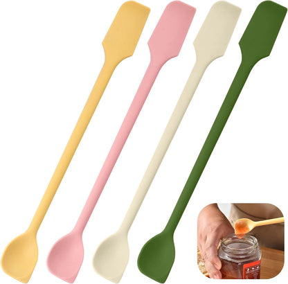 4 Pcs Mini Silicone Spatulas, Jar Spatula Silicone Small Spatulas