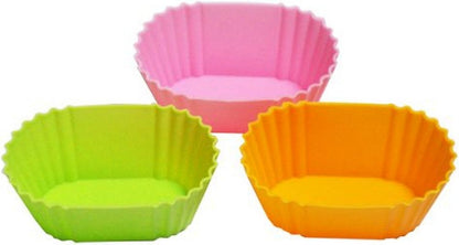 JapanBargain 3464, Silicon Food Cups Food Divider for Lunch Bento Box, Oval Shape Baking Cups Mold, 12 pcs, Oval