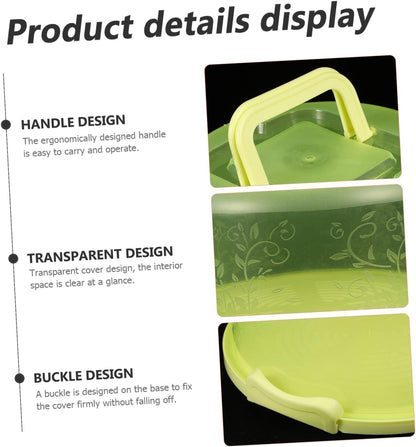 Portable Cake Carrier 9.84 Inch Transparent Plastic Cake Box with Handle and Lid for Household Baking Storage and Outdoor Transport