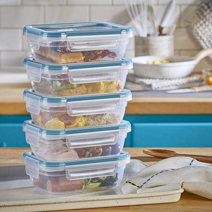 Snapware Plastic Total Solution (21-Pack) Large Food Storage Containers Set, Meal Prep Containers with Plastic BPA-Free Lids & 4 Locking Tabs, Microwave, Dishwasher, and Freezer Safe
