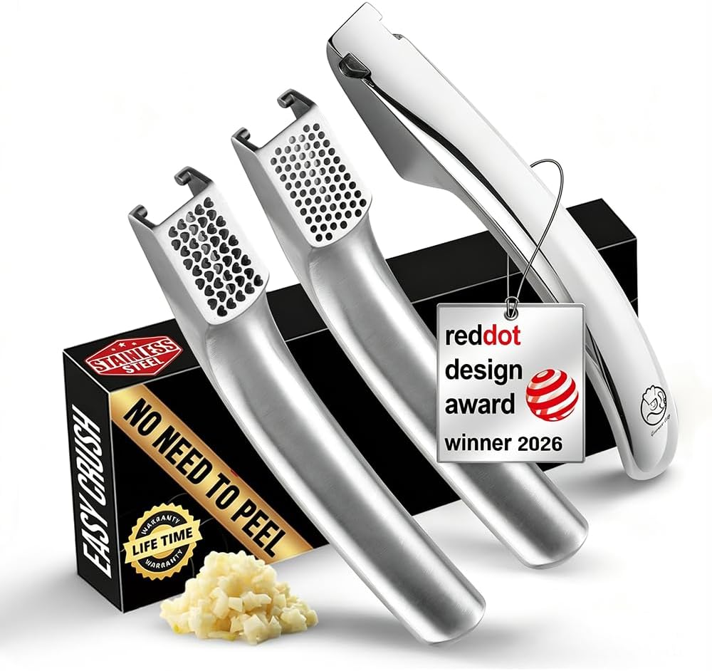 Gourmet Easy Garlic Press Lifetime Replacement, No Need to Peel, Fine Mince