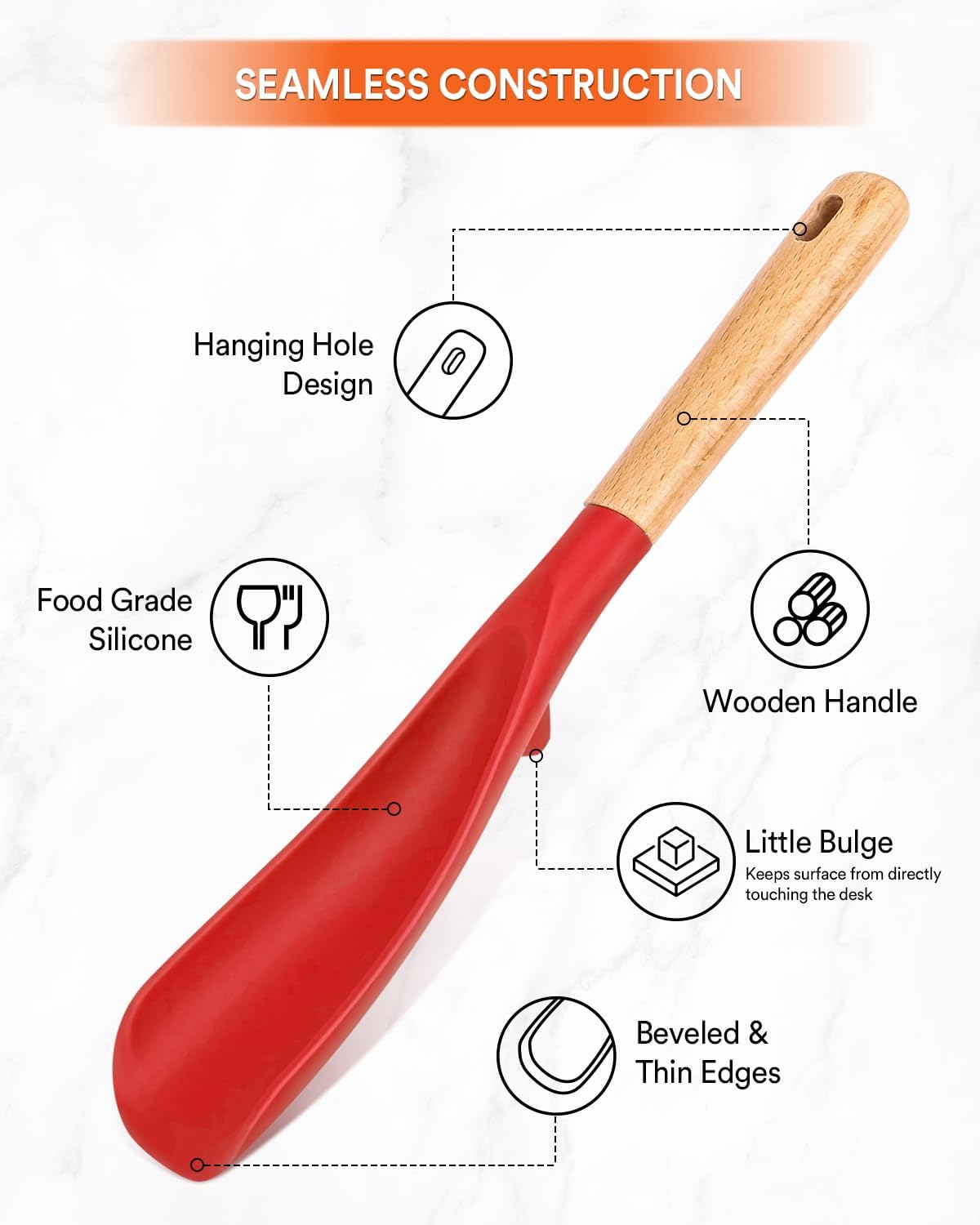 Badiano Cooking Spoon and Rice Scooper for Nonstick Cookware,Multi-function