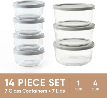 6-Piece Glass Food Storage Containers Set (3 Containers + 3 BPA-Free Lids) | 2-Cup, Leakproof | Microwave, Freezer, Oven & Dishwasher Safe | Ideal for Meal Prep & Pantry Organization, Pistachio