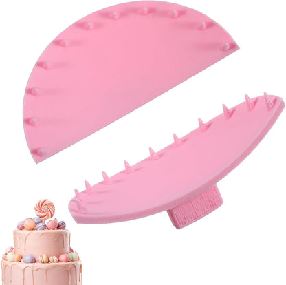 2Pcs Pink Cake Leveler Tool, 3D Cake Arch Guide Tool for 6"-10" Round Cakes Bakers