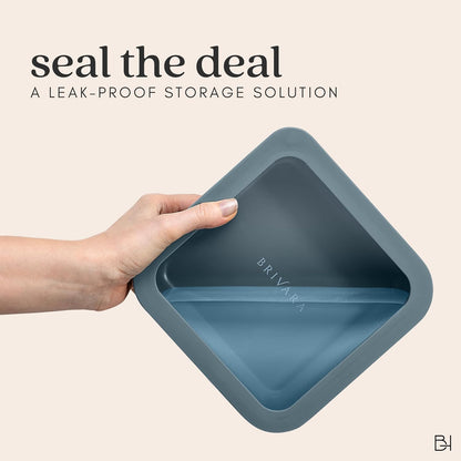 Ceramic Coated Glass Food Storage Container | No PTFE, PFOA, PFAS, and BPA | Reusable Non Toxic Meal Prep Container with Glass Lid | Easy To Store | 3 Cup Rectangle [Onyx]