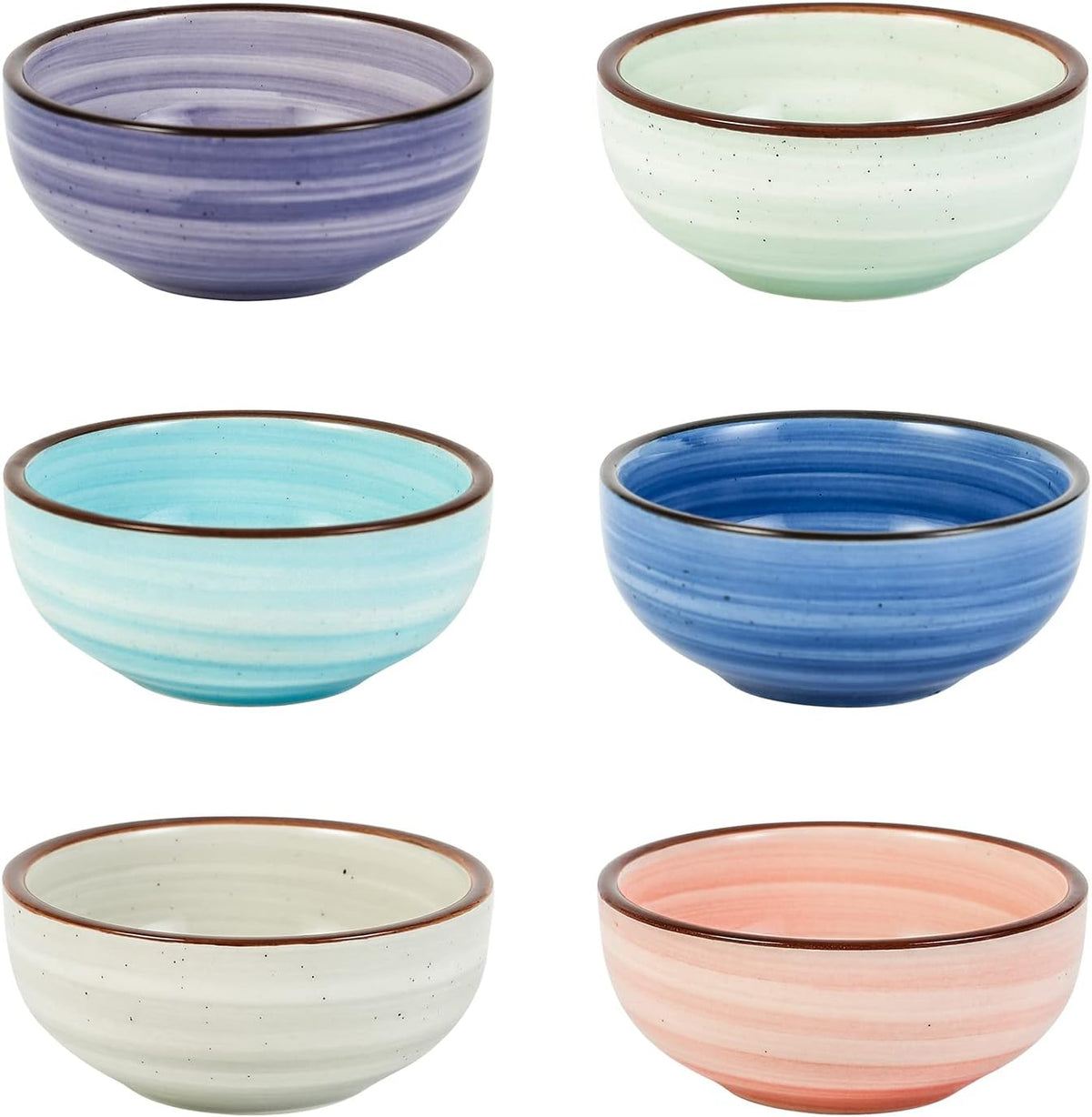 Selamica Ceramic 2.6 OZ Soy Sauce Dish, Set of 6, Matte Black