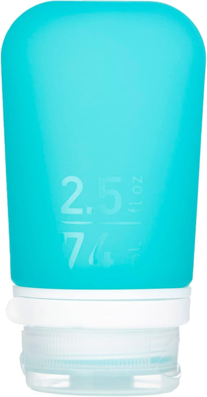 humangear GoToob+ (XL) | Refillable Silicone Travel Bottle | Locking Lid | Food-Safe Material | Blue, XL (6 fl.oz.; 177ml)
