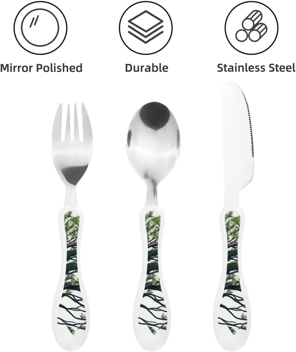 3-Piece Kids Silverware Set With Storage Case, Stainless Steel Reusable Children Safe Knife Spoon Fork Set Classic Cocktail Children Flatware Set For Kids Lunch Box