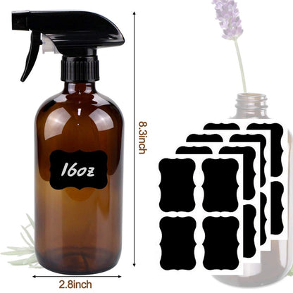 Bontip Glass Spray Bottle 16 oz for Cleaning, Plants (2 Pack, Amber)