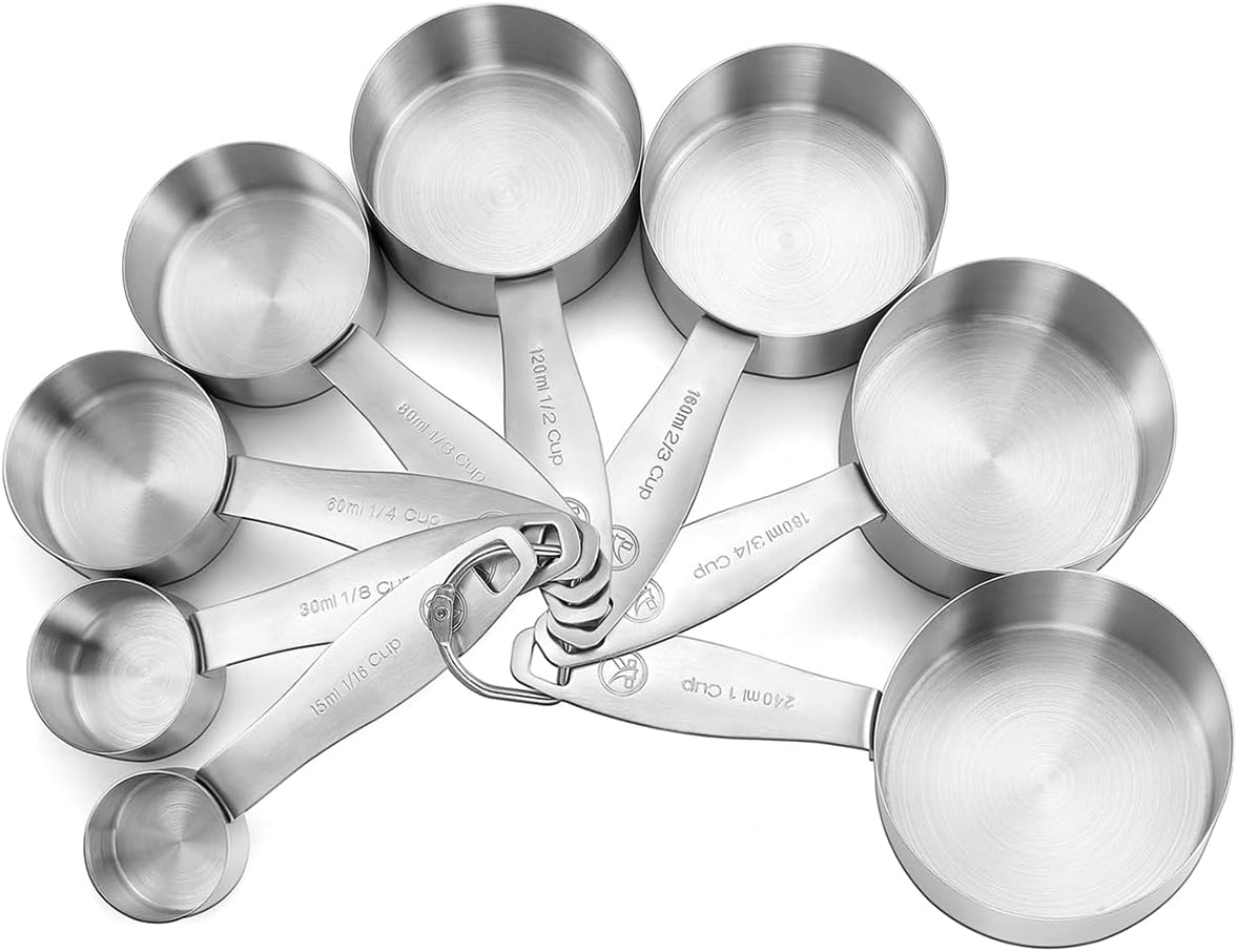 18/8 Stainless Steel Measuring Spoons Set of 16 Pieces, Includes 10 Narrow, 1 Leveler and 5 Mini Spoons