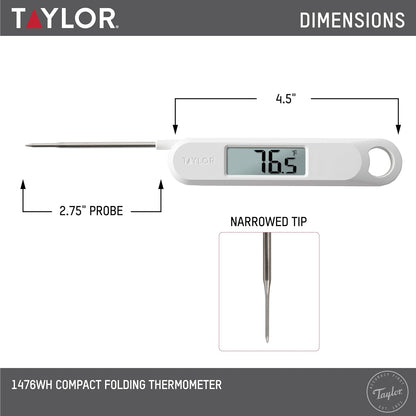 Taylor Digital Folding Stem Food Thermometer Black