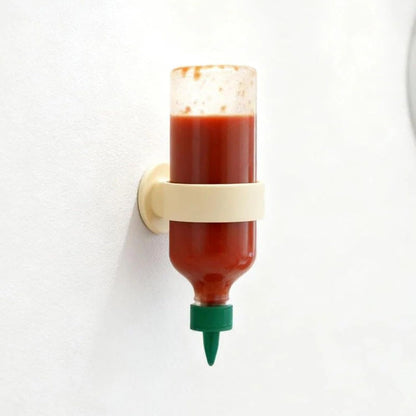 Wall-Mounted Sauce Holder, 20cm PP Bottle Dispenser Stand for Cooking, Condiments, Kitchen, Pantry, Home