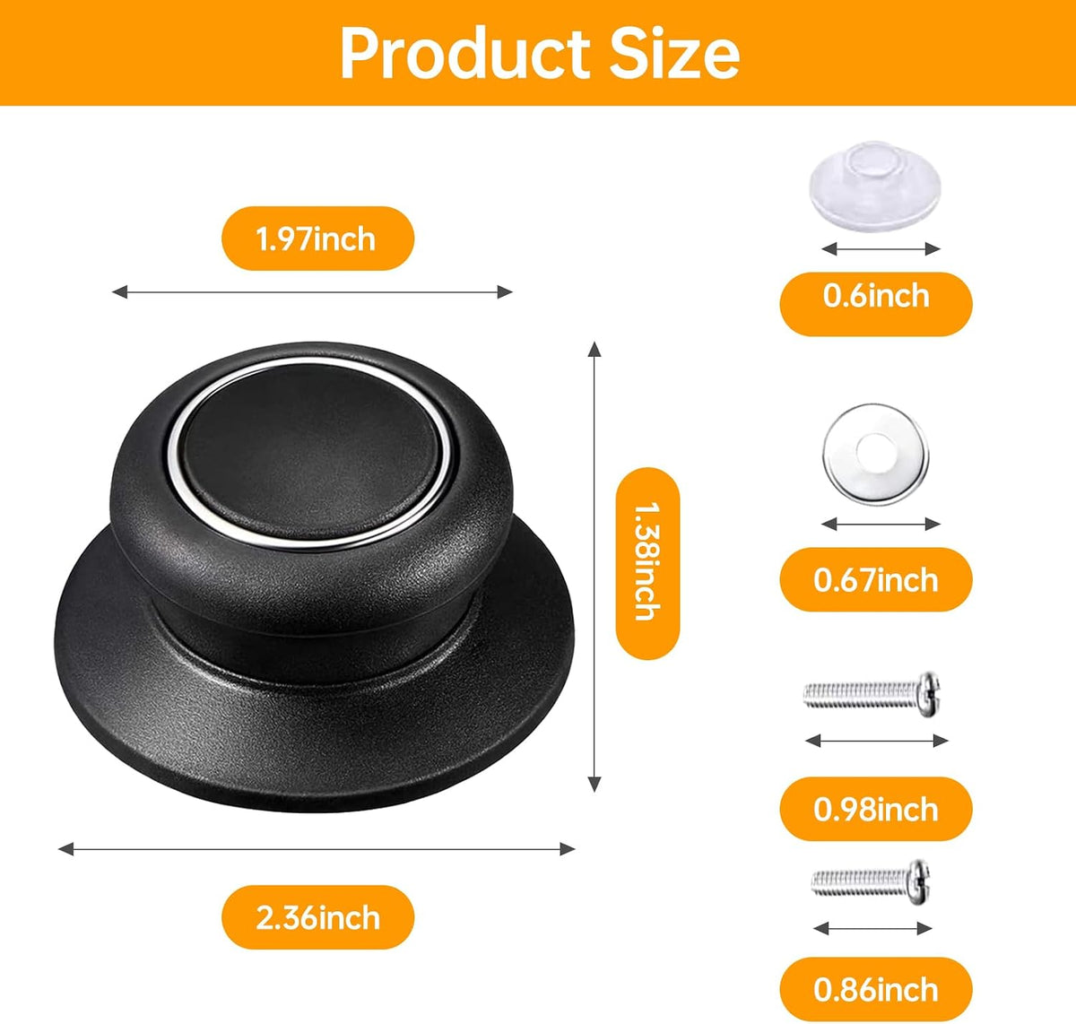 2Pcs Universal Heat Resistant Bakelite Pot Lid Knobs