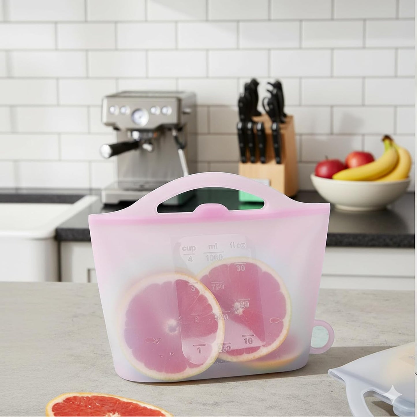 3-Piece Silicone Food Storage Containers Set Leakproof Reusable Kitchen Pantry Freezer Organization Stackable(Transparent)