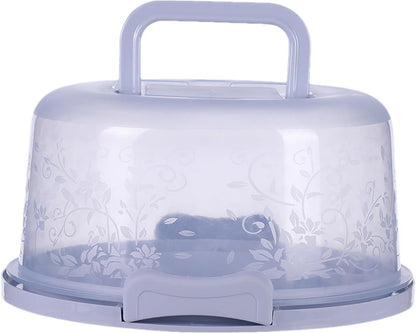 Cake Carrier/Storage Container With Server Clear Dome Cake Transport Container 26x22x12.5cm, Airtight Reusable Cakes Carrier With Handle For Party Travel, Spill-Proof Dustproof Food Storage Box