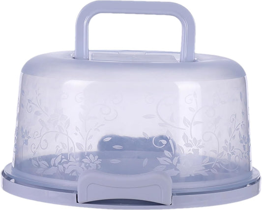 Cake Carrier/Storage Container With Server Clear Dome Cake Transport Container 26x22x12.5cm, Airtight Reusable Cakes Carrier With Handle For Party Travel, Spill-Proof Dustproof Food Storage Box