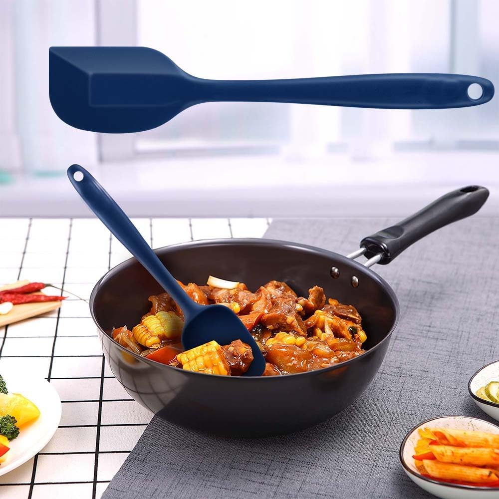 5-Pack Silicone Spatula Set – Heat-Resistant Baking, Cooking & Mixing Tools, Seamless Design, Non-Stick & Easy to Clean, Aqua Sky