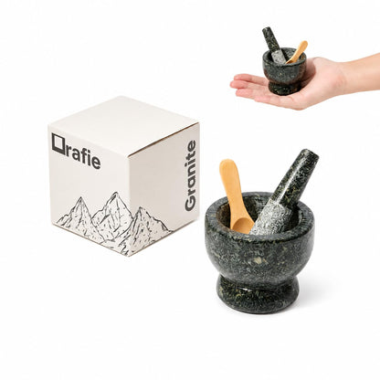 2.4" Tiny Mortar and Pestle Set with Wooden Spoon