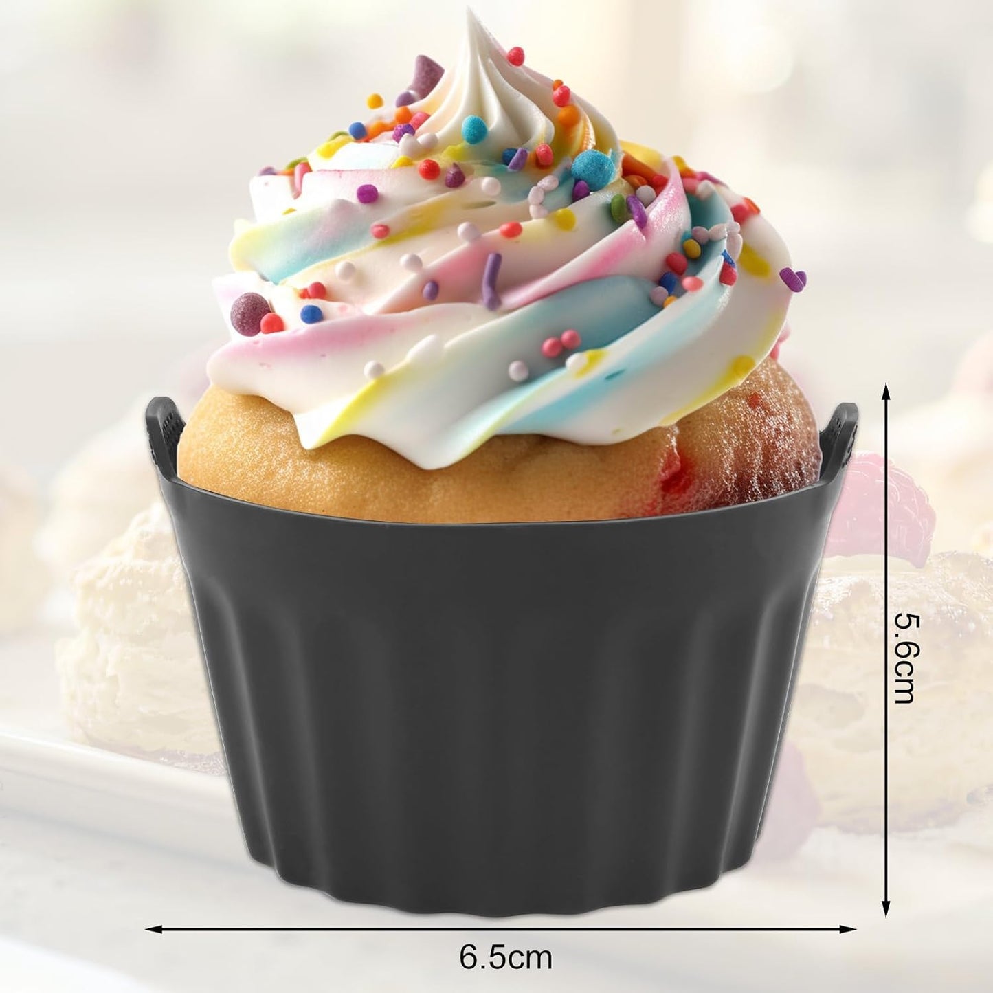 4pcs Silicone Muffin Cups, Non-Stick Silicone Baking Cups Cupcake Molds Reusable Muffin Liners Cupcake Liners Lunch Box Dividers Baking Accessories for Cupcakes Pudding Egg Tart Custard