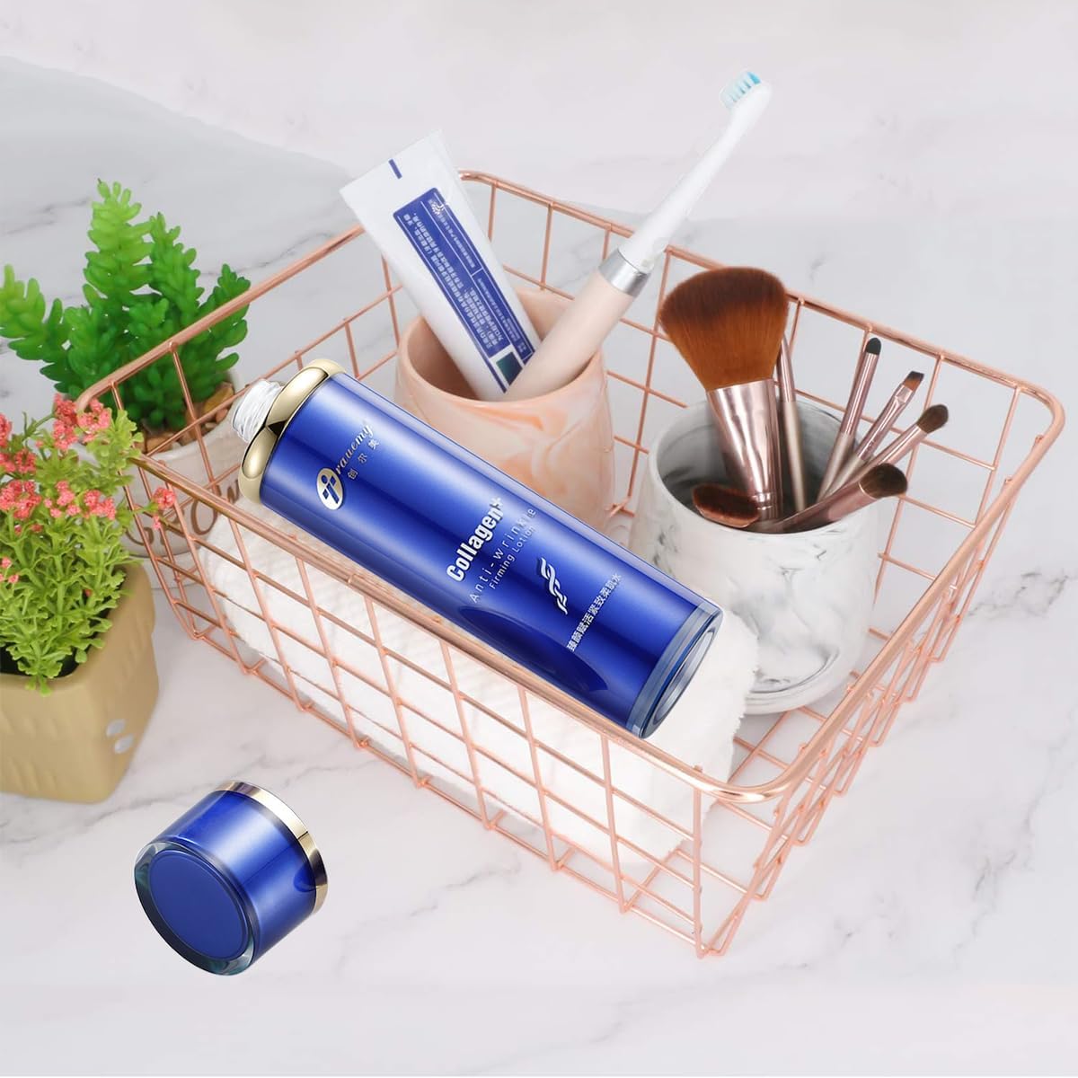 3 Pack Large Wire Baskets for Organizing 14.2'' Metal Wire Baskets with Built-in Handles, Wire Storage Basket Black Metal Freezer Organizer Wire Basket for Pantry, Cabinets, Bathroom