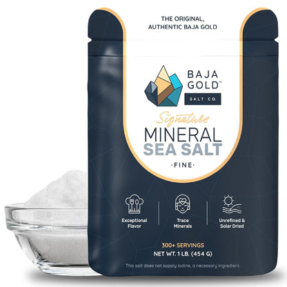Baja Gold Signature Mineral Sea Salt, Gary Brecka Choice, Fine 1 lb Bag