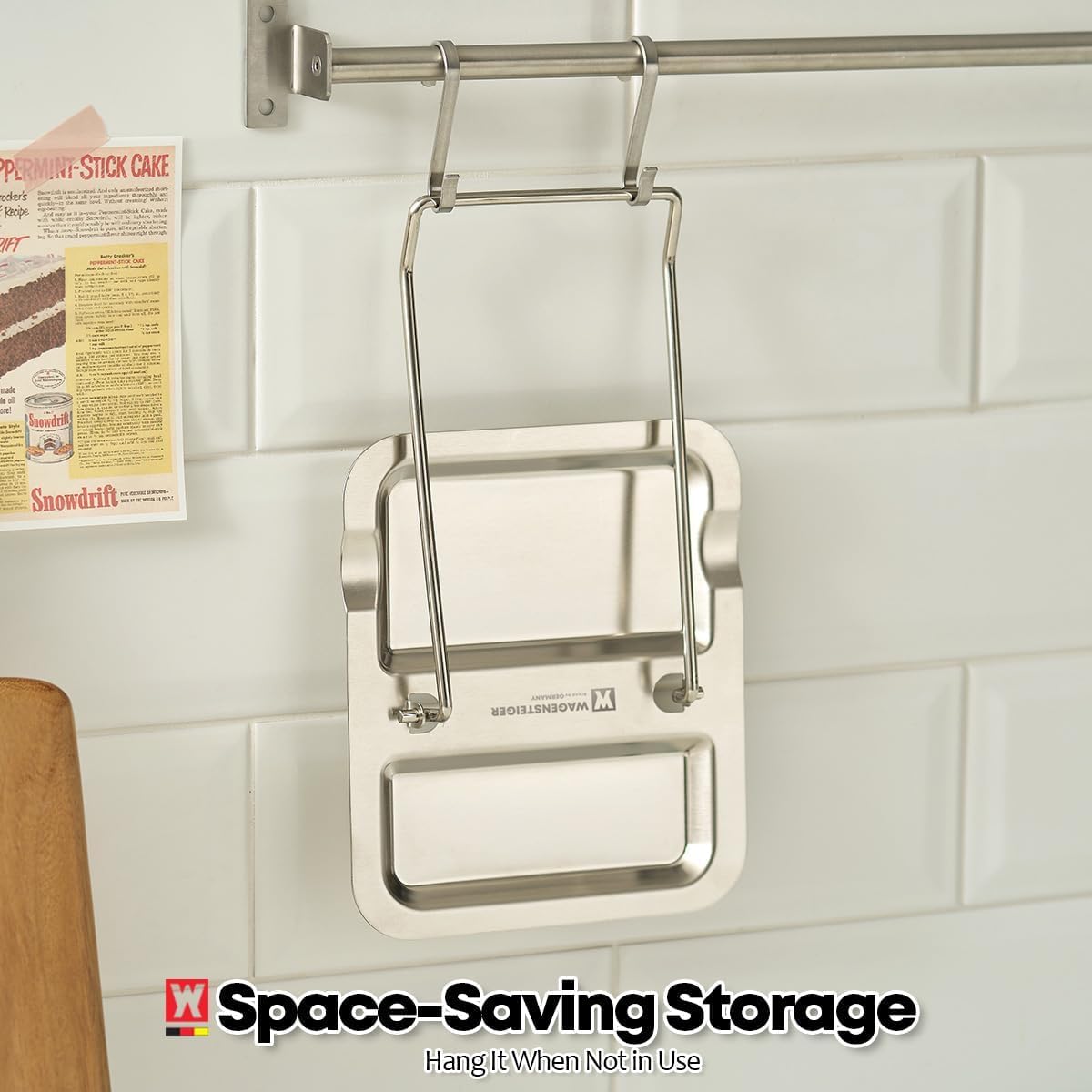 WAGENSTEIGER Foldable Stainless Steel Pot Lid Rest, Ladle Holder, Multifunctional Kitchen Organizer Stand, Easy Storage, Dishcloth Rack, Pan Lid Holder, Cooking Utensil Holder Organizer