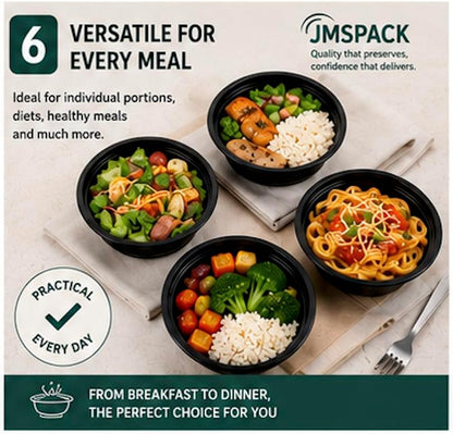 Containers Reusable 32oz - Meal Prep Bowls with Lids 25 Pack, Round Food Prep Bowls for Takeout, Disposable To Go Food Containers, Stackable, Leakproof, BPA-Free, Microwave/Freezer Safe