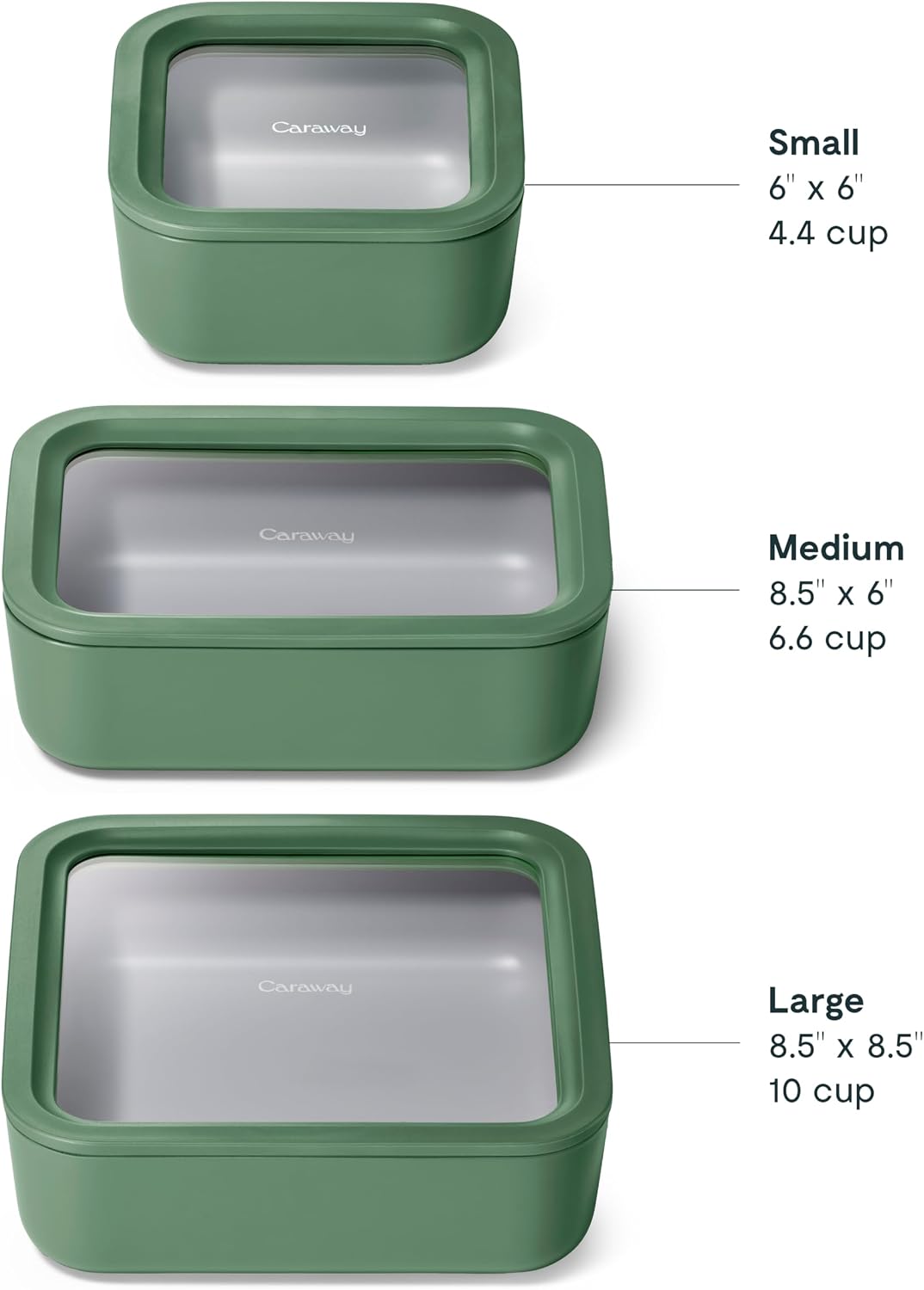 Caraway 13pc Glass Food Storage Container Set - Easy to Store, Non Toxic Lunch Box - with Glass Lids - Includes Storage Organizer - Mist