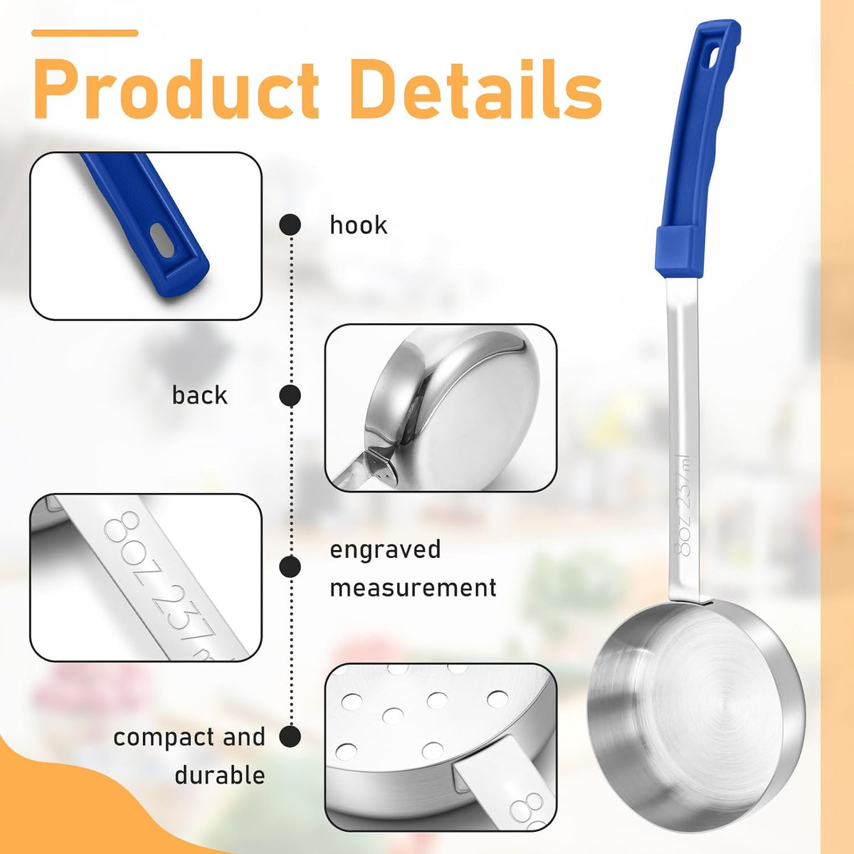 6 Pcs Portion Control Serving Spoon Set, Portion Scoops for Food