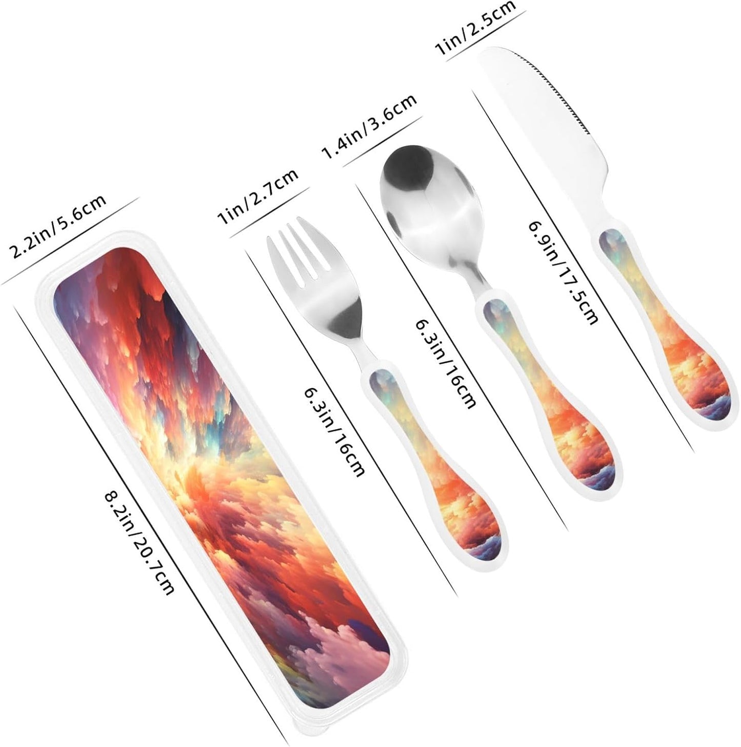 3-Piece Kids Silverware Set With Storage Case, Stainless Steel Reusable Children Safe Knife Spoon Fork Set Alpaca Cactus Children Flatware Set For Kids Lunch Box