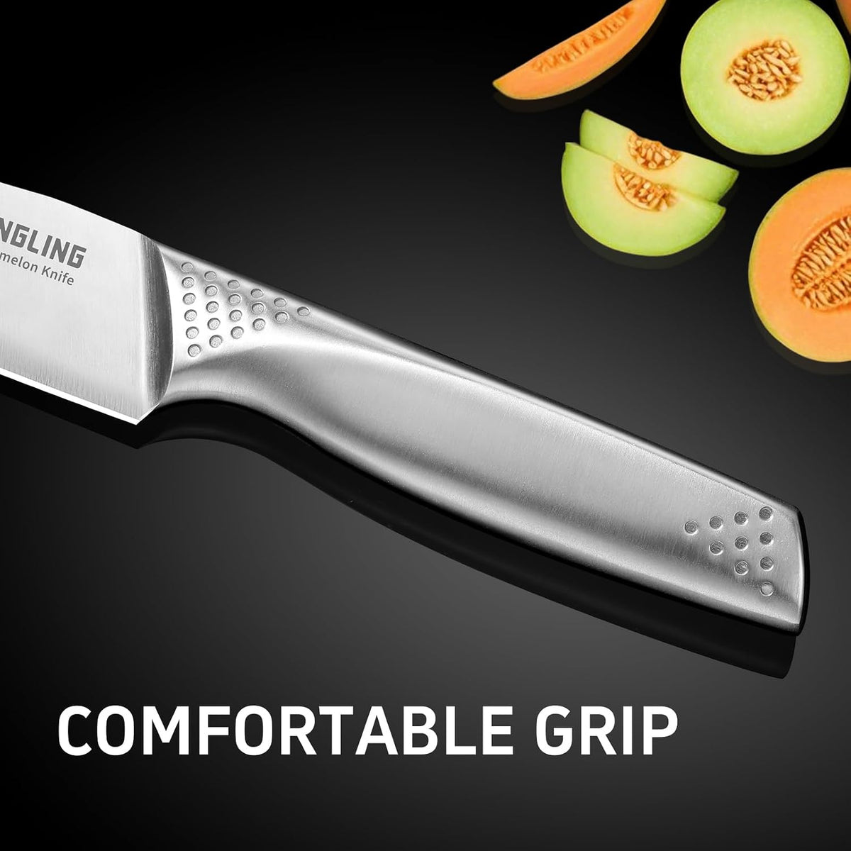 Tingling Watermelon Knife with Sheath Stainless Steel: Watermelon Slicer and Cutter Tool - Kitchen Fruit Knife for Melon and Cantaloupe Slicing and Carving Brisket