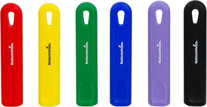Restaurantware Silicone Pan Handle Cover Set 1-Count Heat-Resistant Removable Pan Handle Grips, Ergonomic Non-Slip Green Handle Protectors for Fry Pans and Sauce Pans