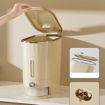 Rice Dispenser 5kg Leakproof with Measuring Cup | Large Rice Storage Container for Kitchen Pantry Apartment Restaurant RV Sugar Flour Cereal Pet Food