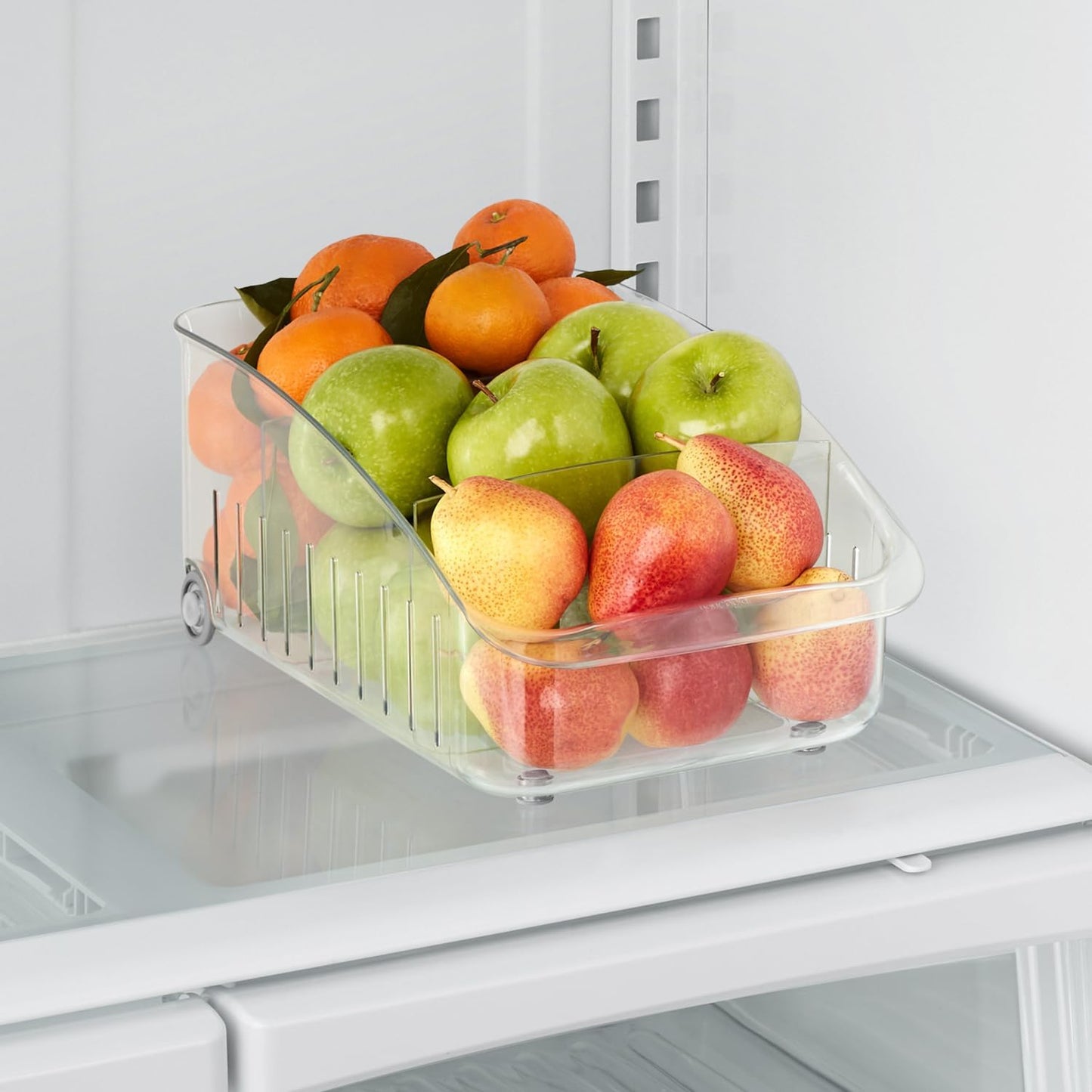 YouCopia RollOut Fridge Drawer 6", BPA-Free Clear Rolling Refrigerator Organizer Bin with Adjustable Dividers and Handles for Produce, Food, Meal and Snack Storage