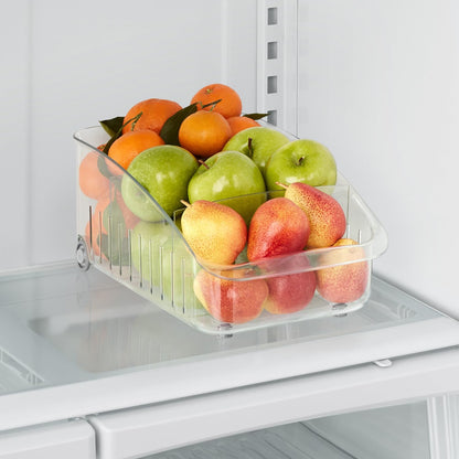 YouCopia RollOut Fridge Drawer 6", BPA-Free Clear Rolling Refrigerator Organizer Bin with Adjustable Dividers and Handles for Produce, Food, Meal and Snack Storage