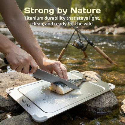 Adivo 100% Pure Double-Sided Titanium Cutting Board for Kitchen, (15.3x11) Large