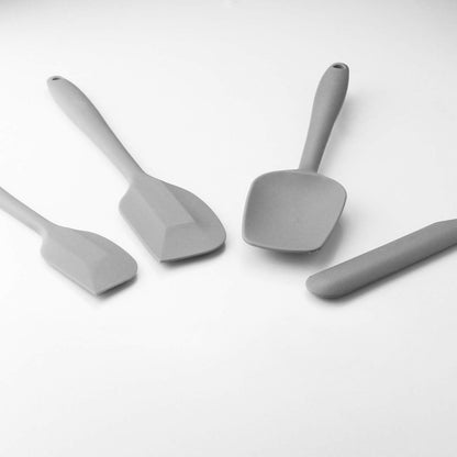 4 Piece Silicone Spatula Set, Flexible Heat Resistant Non-scratch Baking Cooking Rubber Spatulas with Stainless Steel Core, Black