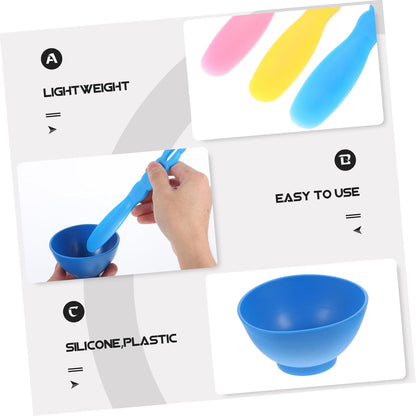 6-Piece Silicone Mixing Bowl Set Reusable Plaster Mixing Bowls Stirring Stick Small for Lab Use Easy to Clean and Sturdy