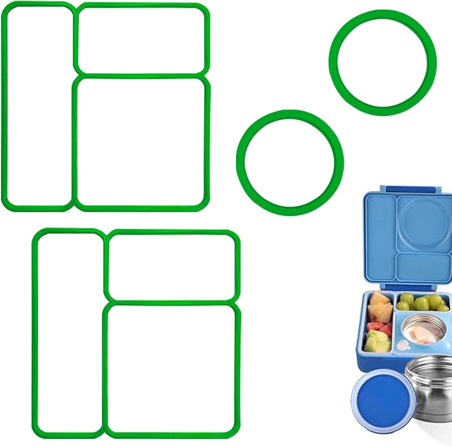 4 pack Lid Seal Gasket For OmieBox,Fit Seal Replacement for Kids Bento Box,Made from Food-Safe Silicone Rubber,Essential Lunch Bento Box Accessories for Kids,Ensures Leak-Proof Freshness(Blue&Purple)