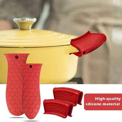Silicone Hot Handle Holder, Heat Resistant Potholder Cookware Handle Cast Iron Skillets Handles Grip Covers for Cast Iron Skillet
