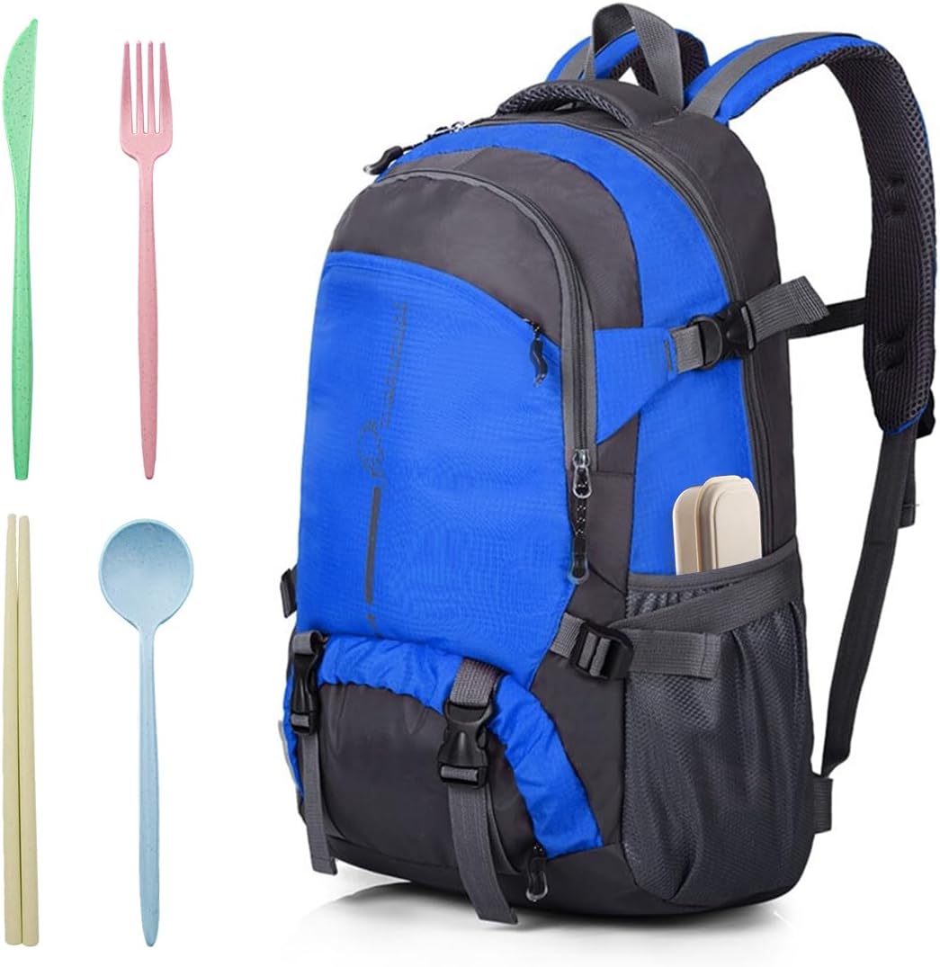 ELANE 4 Sets Reusable Travel Utensils Set with Case,Camping Cutlery Set Reusable Cutlery Set with Case,Utensil Sets for Lunch Picnic Daily Use Outdoor