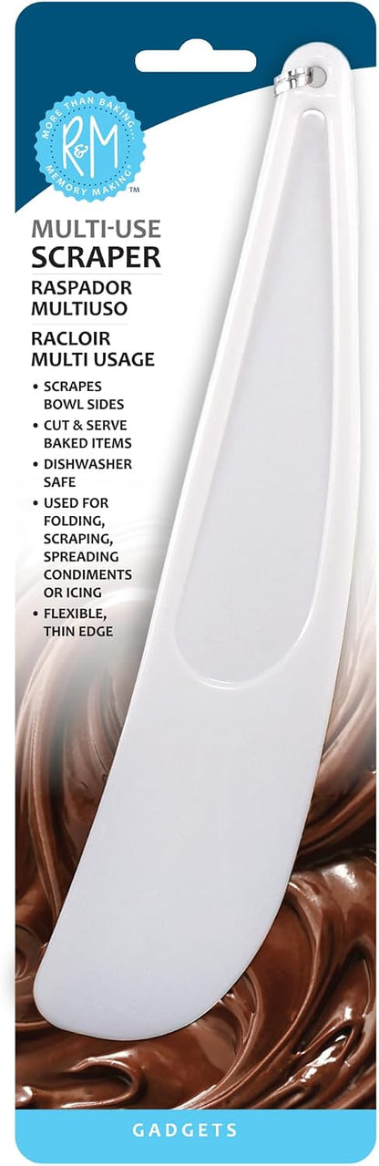 R&M Bowl Scraper Spatula 10.75" – Plastic Baking & Mixing Tool for Scraping Dough, Batter & Bowls
