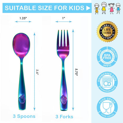 CHILLOUT LIFE Stainless Steel Kids Silverware Set 15 Pieces - Child and Toddler Safe Flatware - Kids Utensil Set - Metal Kids Cutlery Set Includes 5 Small Kids Spoons, 5 Forks & 5 Knives