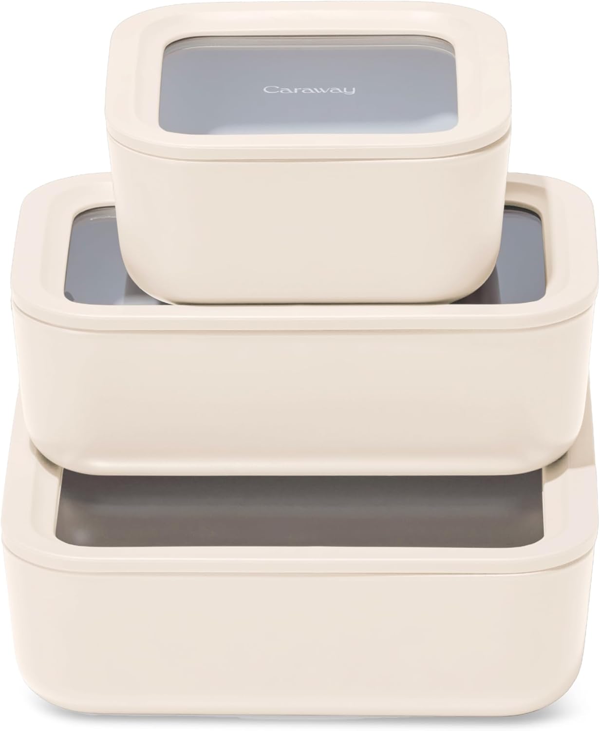 Caraway 13pc Glass Food Storage Container Set - Easy to Store, Non Toxic Lunch Box - with Glass Lids - Includes Storage Organizer - Mist