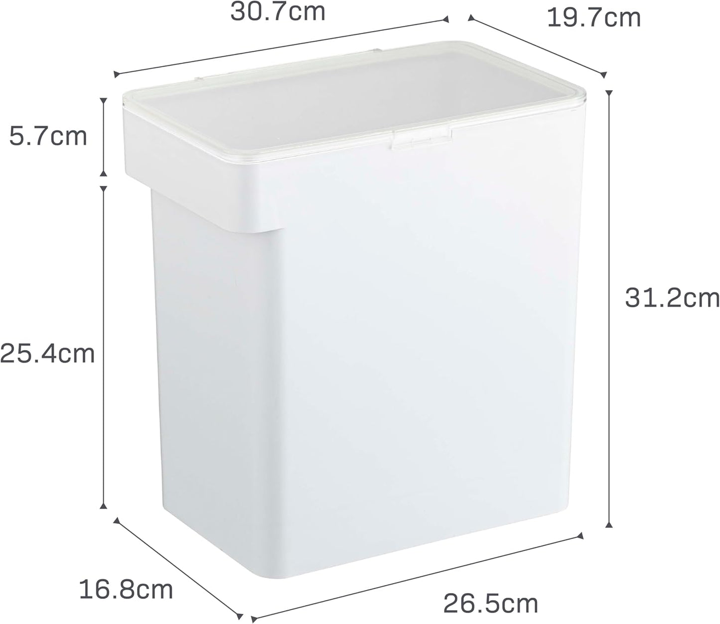 YAMAZAKI Home Tower Airtight Pet Food Storage Container - Cat And Dog Food Holder Bin With Transparent Lid And Handle - Extra Large - Polypropylene - 6.6 Gallons, 25 Liters