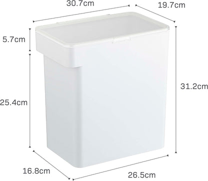 YAMAZAKI Home Tower Airtight Pet Food Storage Container - Cat And Dog Food Holder Bin With Transparent Lid And Handle - Extra Large - Polypropylene - 6.6 Gallons, 25 Liters